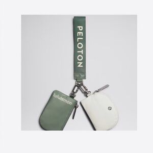Peloton Green and White Dual Pouch Wristlet Accessory Set